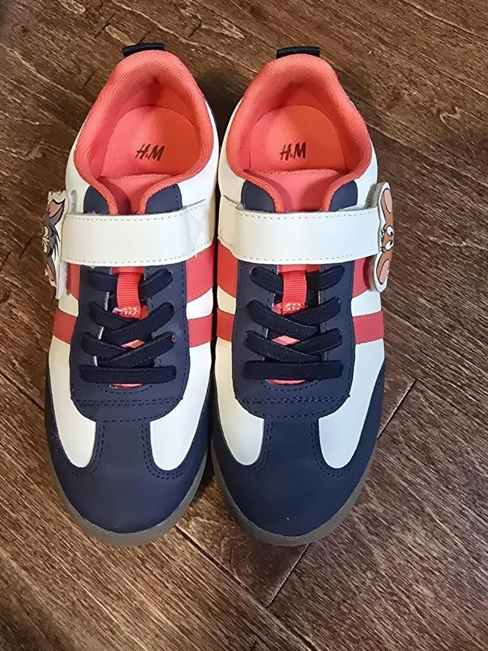 H&M White Navy & Coral Tom & Jerry Slip-On Sneakers for Kids